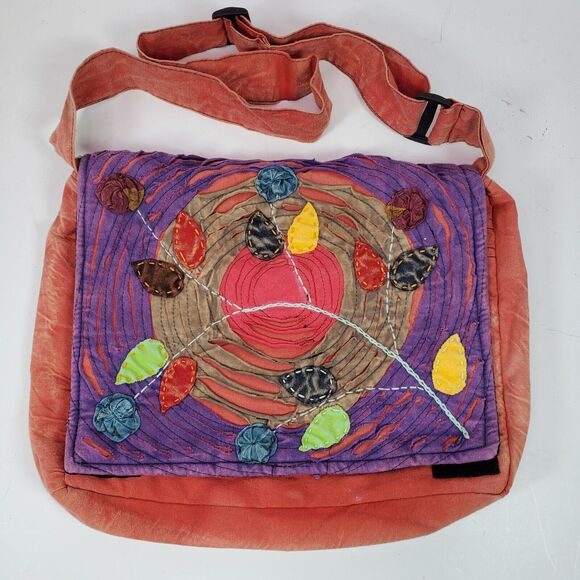 Vintage Hippie Carry Bag Large Crossbody Casual or Work LAPTOP SIZE by KC - Picture 1 of 6